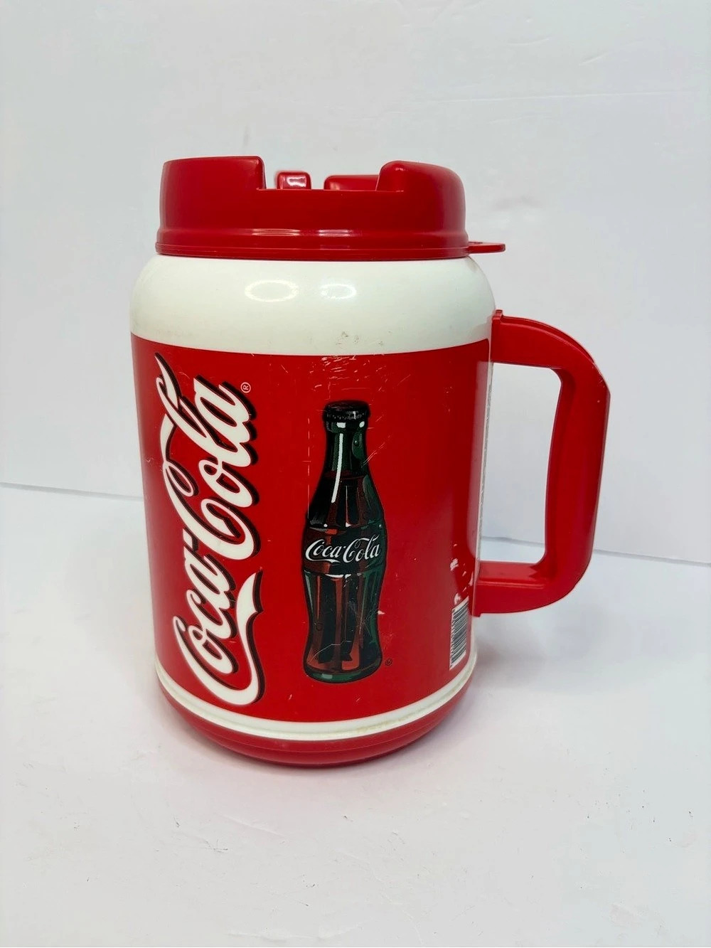 2001 Coca-Cola Contour Bottle Red & White Drinkware